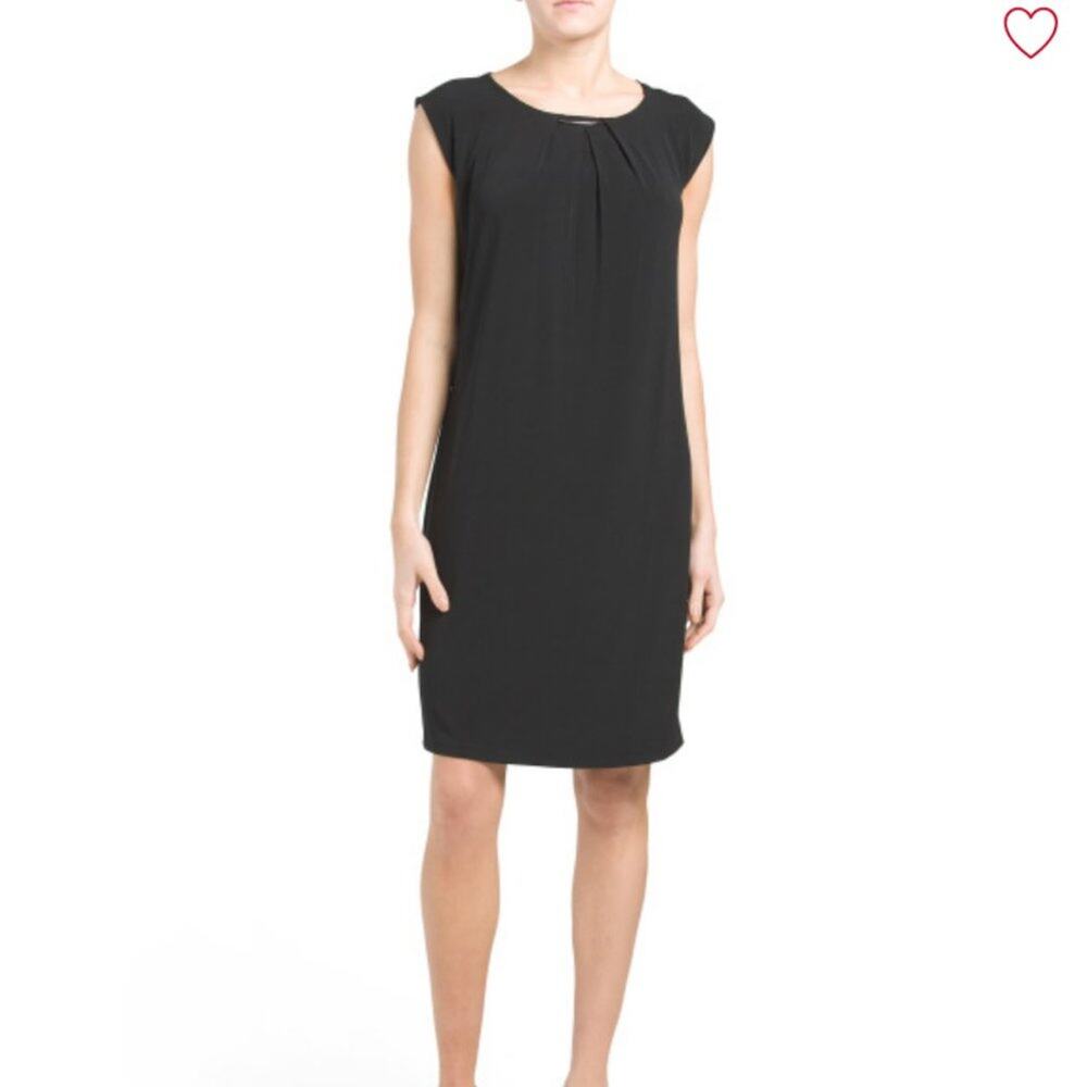 TAHARI Sheath Dress With Metal Hardware Black Medium